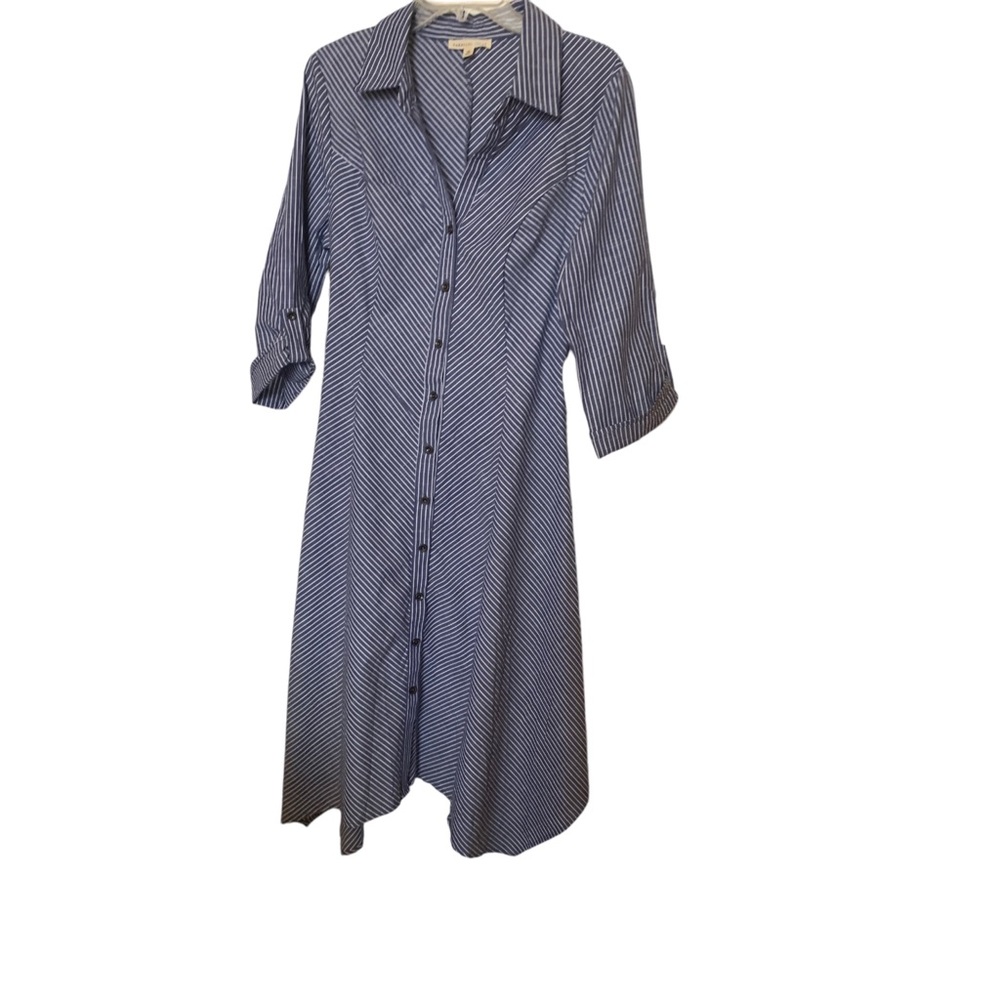 New Navy/White Striped Shirt Dress. NWOT